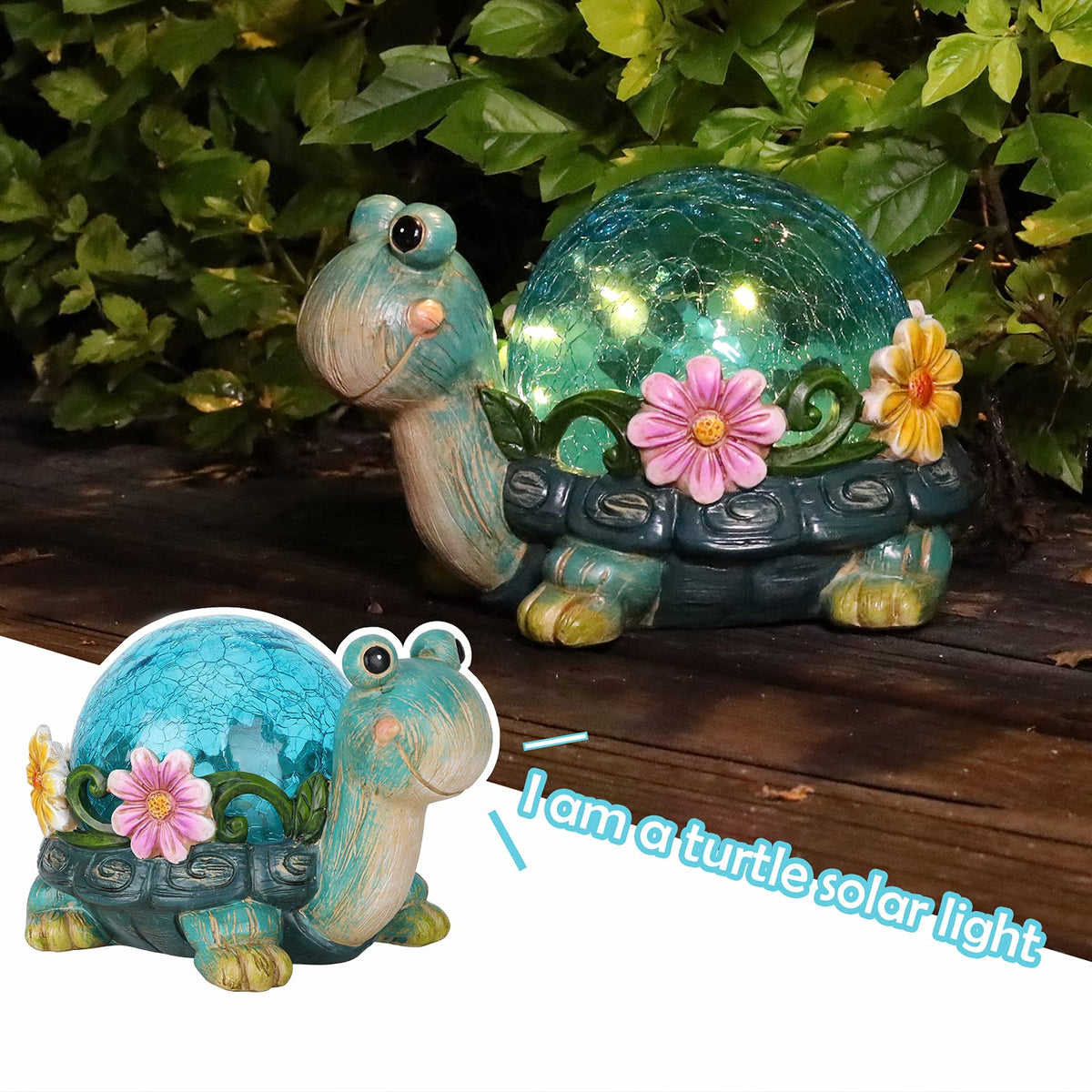 Afirst turtle garden statue shown in a garden setting for durable decor