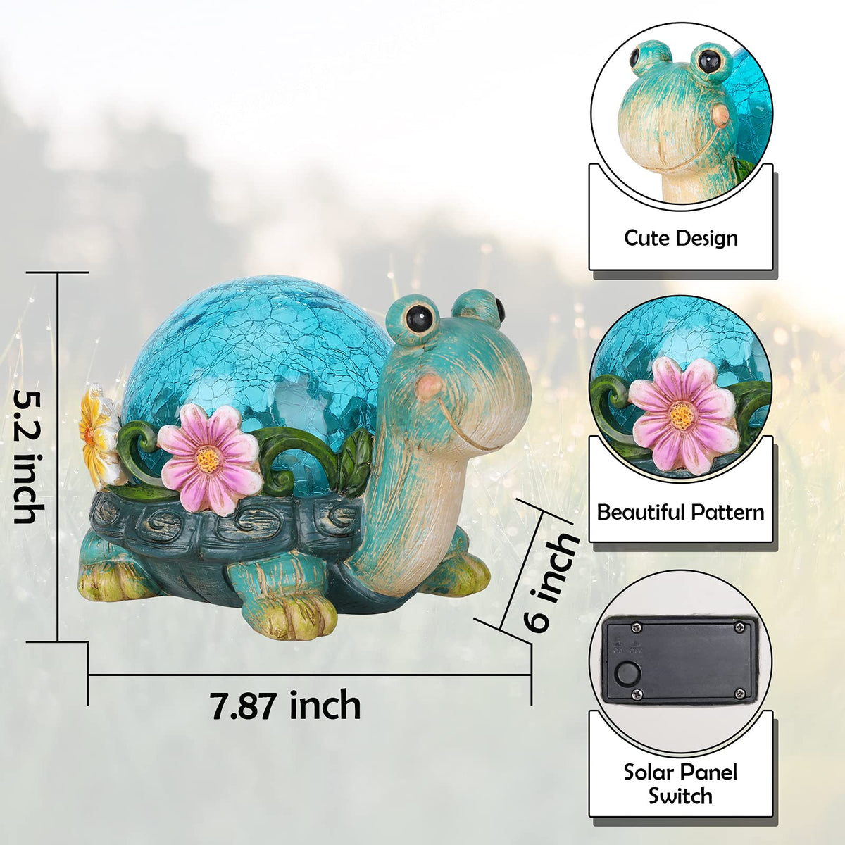 Afirst UV-coated turtle figurine withstands weather and seasons