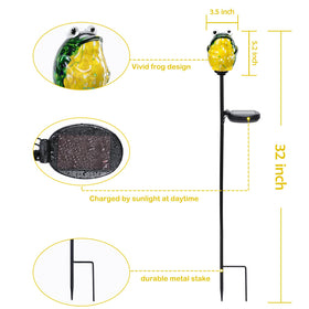 Afirst waterproof frog stake stays durable in rain and wind.