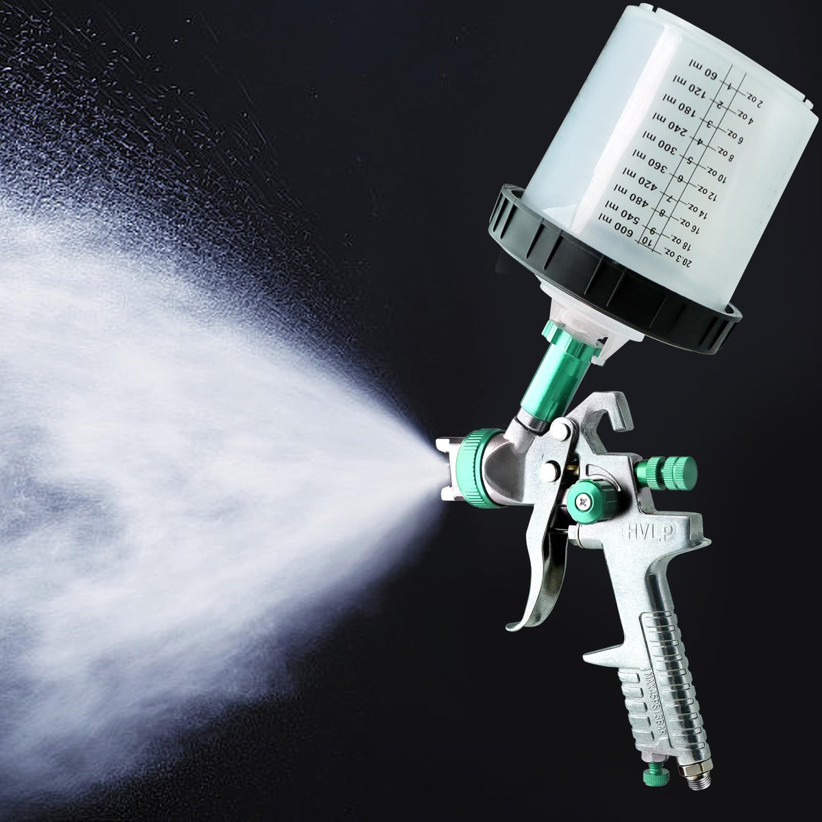 Aflybltol HVLP spray gun 1.7 mm nozzle supports mid-weight coatings with good control.