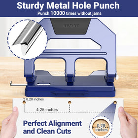 AFMAT 3-Hole Punch with large chip tray for easy emptying