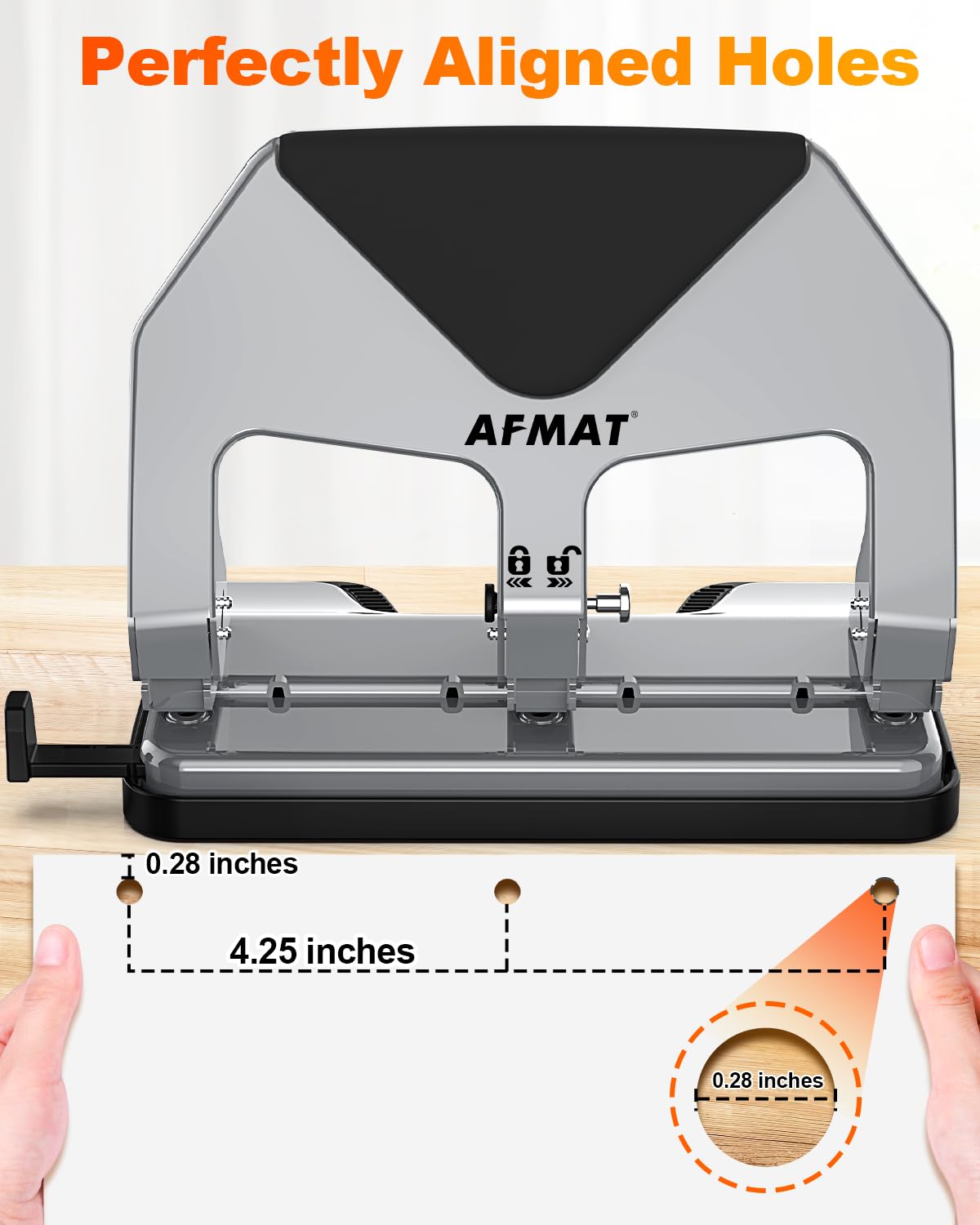 AFMAT 3-hole punch soft silicone handles provide a comfortable grip