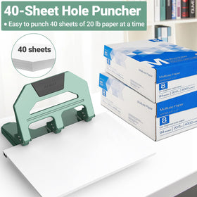 AFMAT 3-hole puncher in action, punching sheets cleanly with minimal effort
