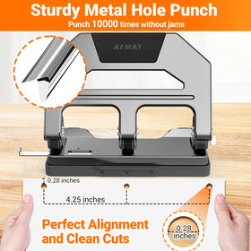 AFMAT adjustable paper guide aligns holes consistently on standard sheets