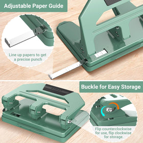 AFMAT adjustable paper guide ensures aligned holes every time