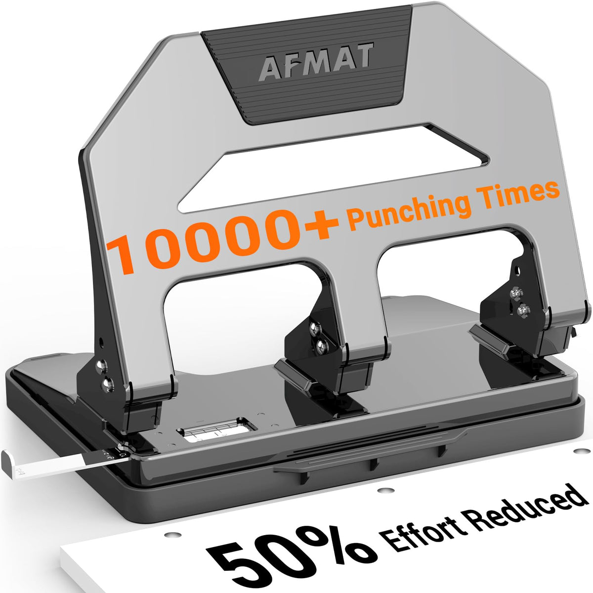 AFMAT heavy-duty 3-hole punch punching 40 sheets with clean holes