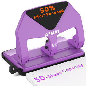 AFMAT heavy duty 3-hole punch cover view showing durable metal body