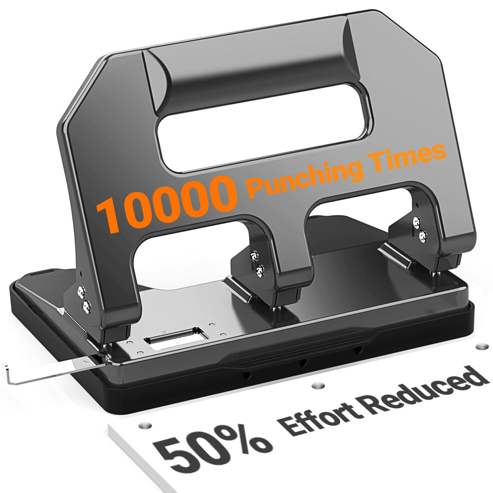 AFMAT HPX1 heavy-duty 3-hole punch with a durable metal body for longevity.