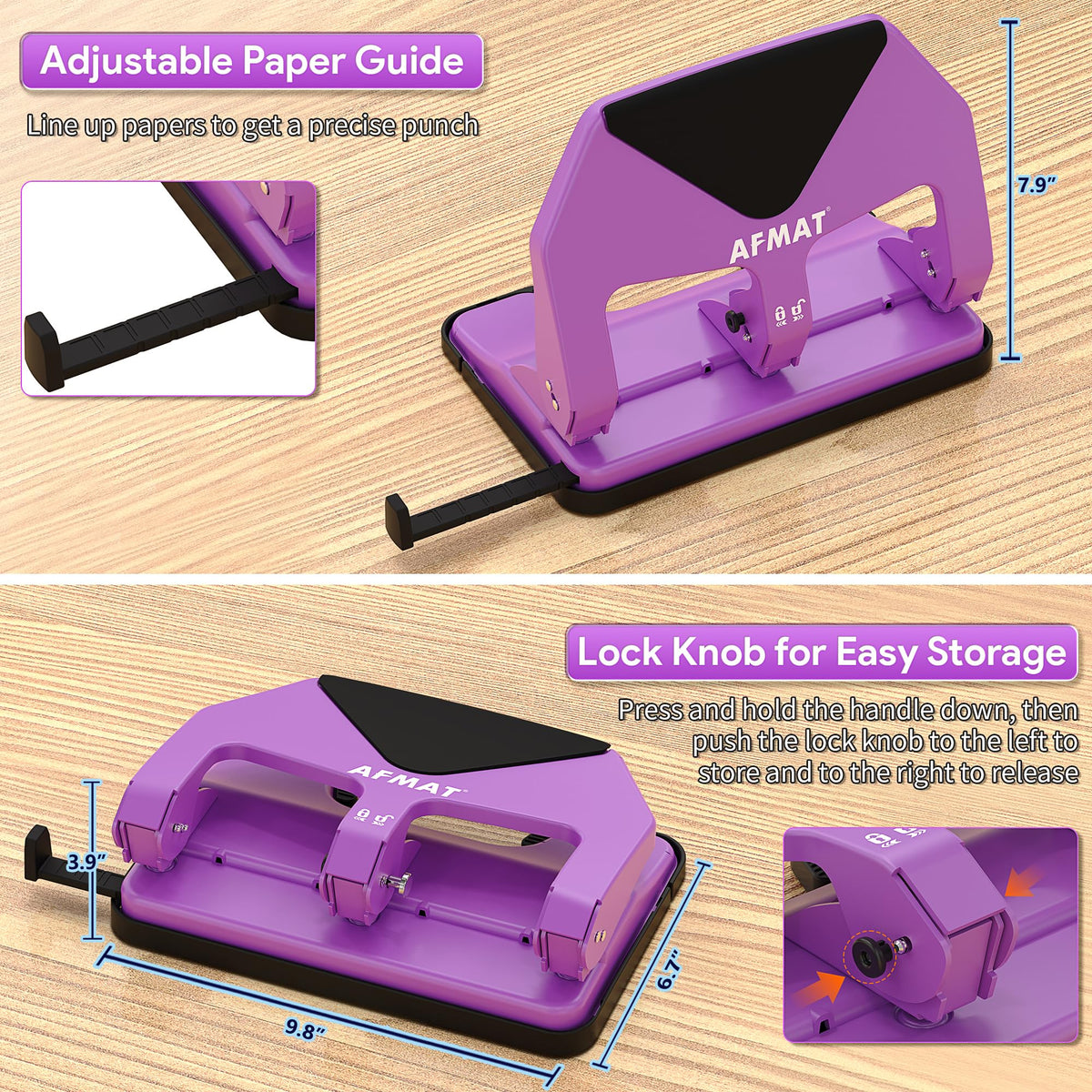 AFMAT large chip tray minimizes interruptions during punching