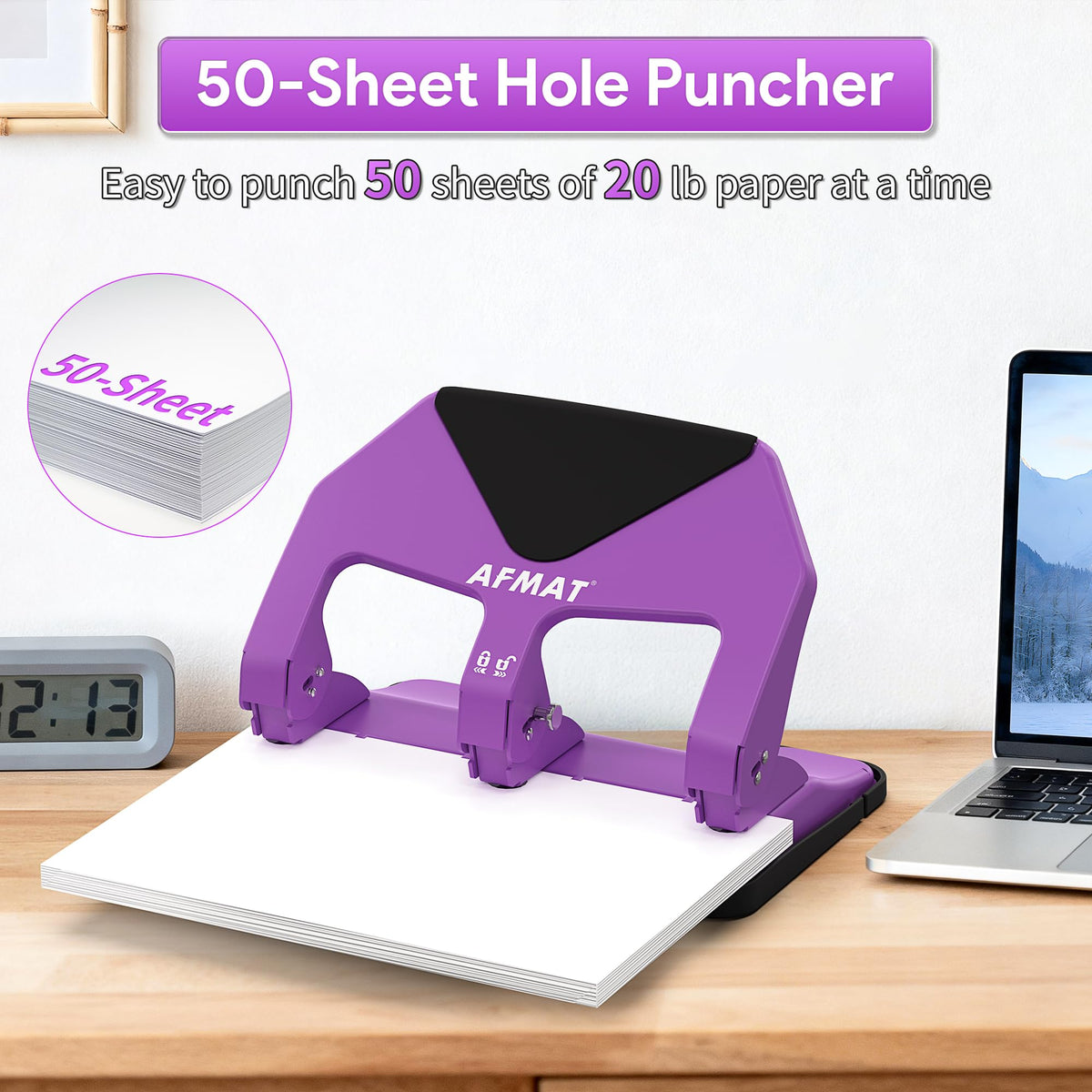 AFMAT heavy duty punch with metal construction for long-lasting performance