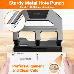 AFMAT HPX2 adjustable paper guide keeps holes perfectly aligned.
