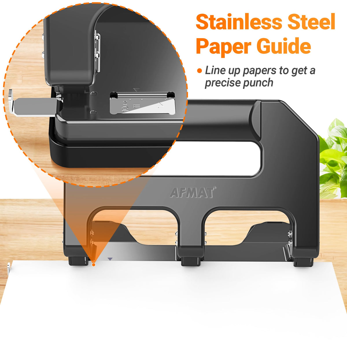 AFMAT large chip tray minimizes interruptions during punching tasks.