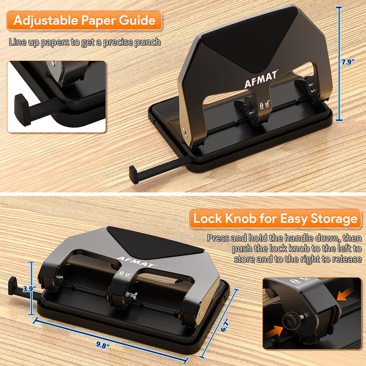 AFMAT large-chip-tray reduces jams and emptying interruptions.