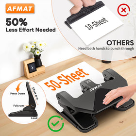 AFMAT lever-labor-saving-design enables smooth punching with less effort.