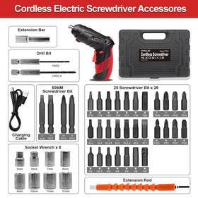 AFNZTME cordless screwdriver in use highlights compact design for tight spaces.