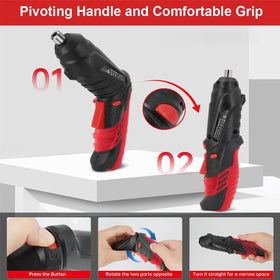 AFNZTME cordless screwdriver LED light brightens the workspace for precise fastening.