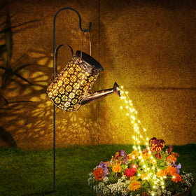 Afootry solar watering-can lights brighten gardens with gentle ambience.