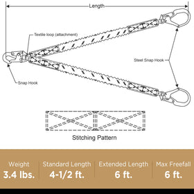 AFP 6ft double-leg lanyard ANSI OSHA compliant for safer work environments