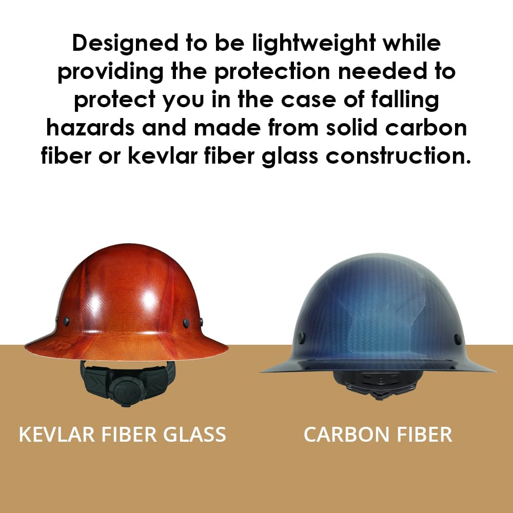 AFP Fiber Full Brim Hard Hat 6-point suspension inside offers adjustable comfort