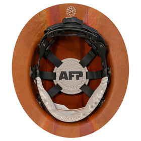 AFP Fiber Full Brim Hard Hat 6-point suspension ensures secure, comfortable fit.
