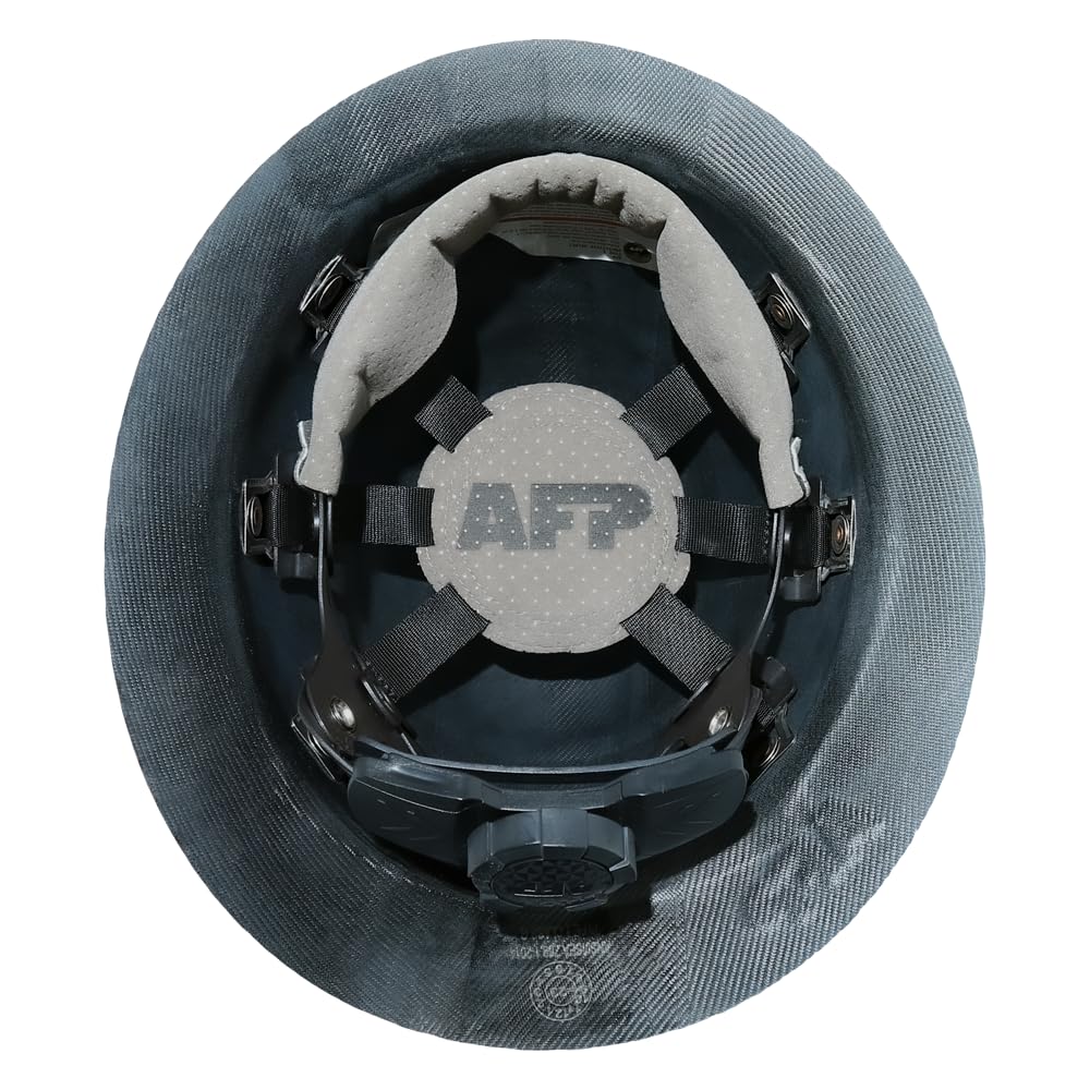 AFP Fiber Full Brim Hard Hat side view demonstrates secure fit for long shifts