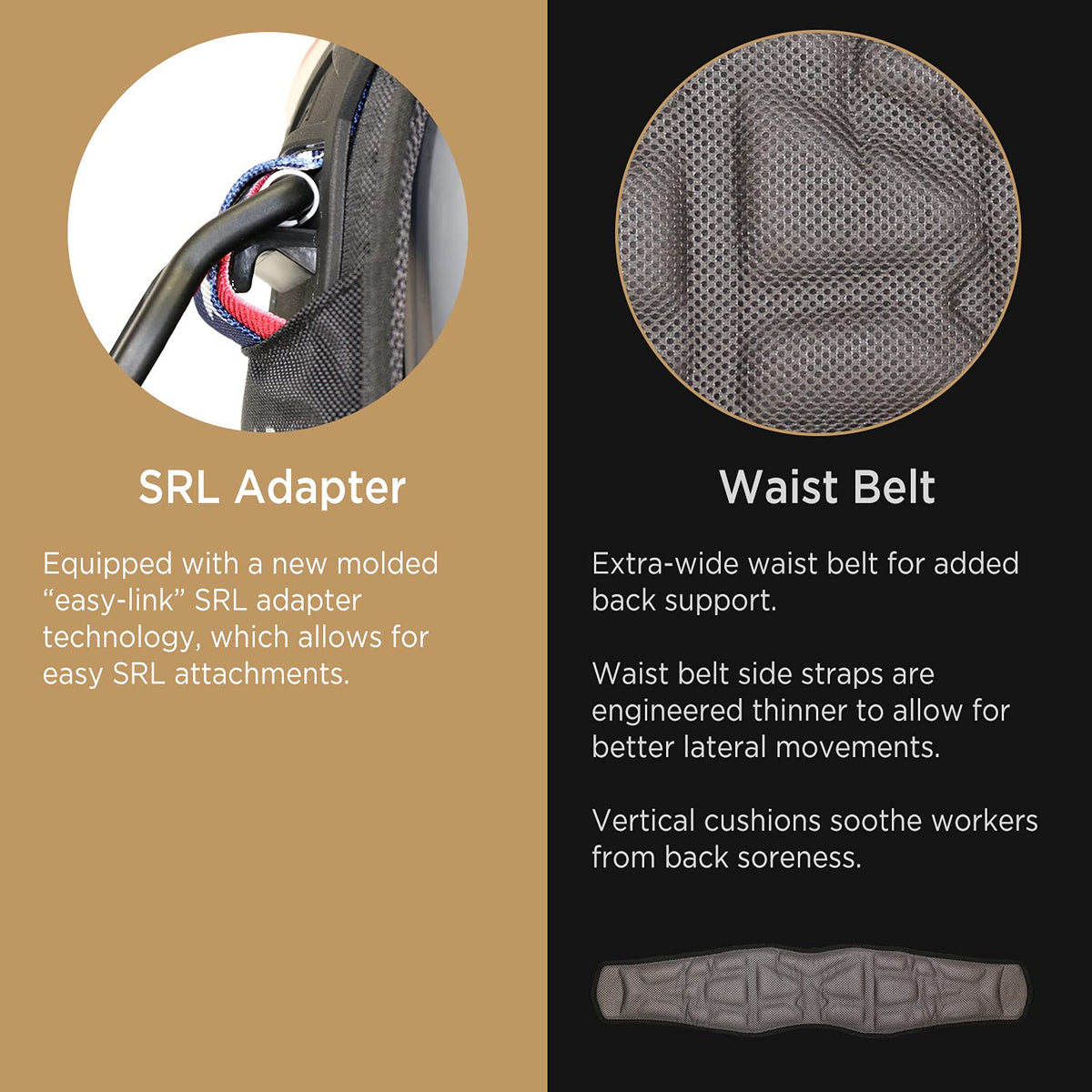 AFP harness chest buckle secures quickly for busy job sites