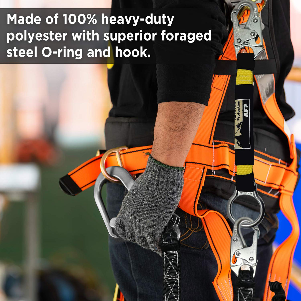 AFP Heavy-Duty 18-In D-Ring Extender O-ring close-up highlighting forged steel connection.