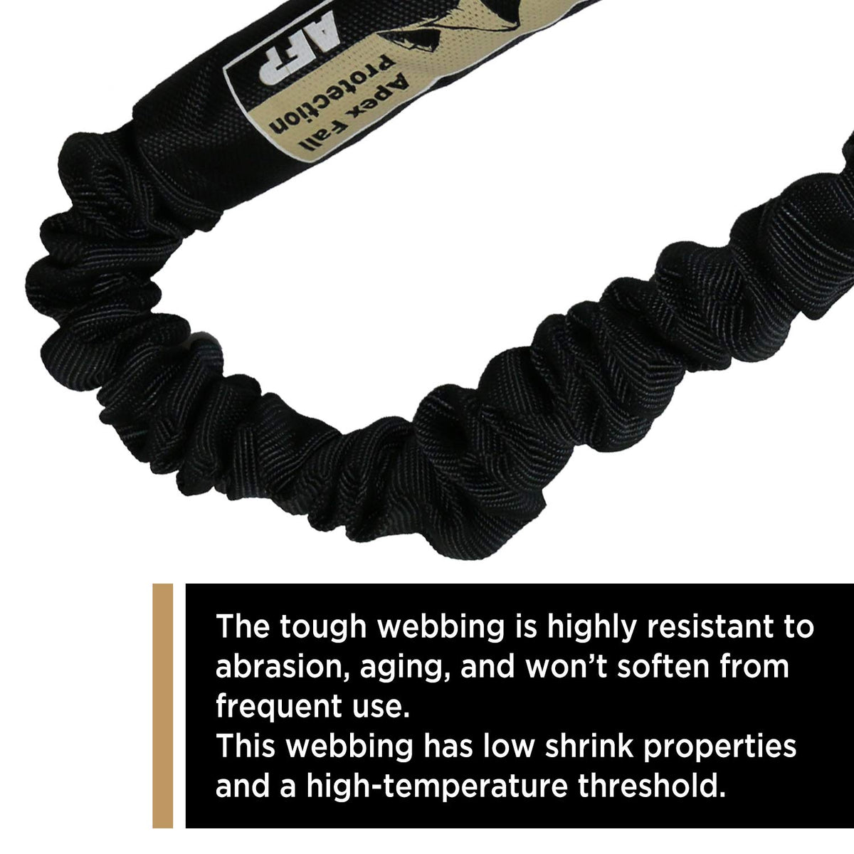 AFP lanyard withstands up to 8,500 lbs tensile strength on job sites.