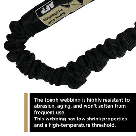 AFP lanyard rugged webbing resists abrasion and aging.