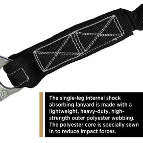 AFP 6 ft leg strap elastic extension helps reduce trip hazards.