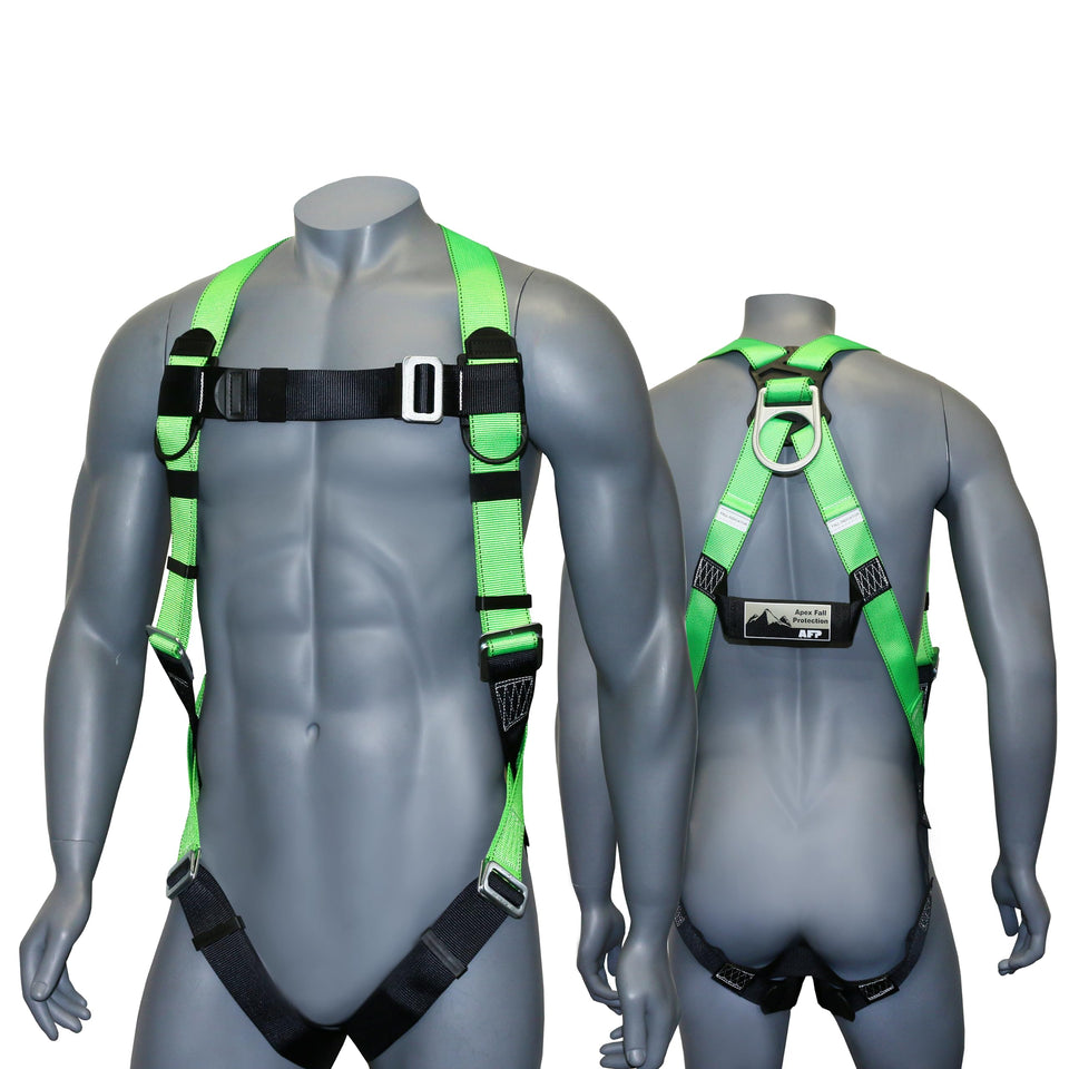 AFP universal full-body harness with dorsal D-ring for secure fall protection on rooftops.