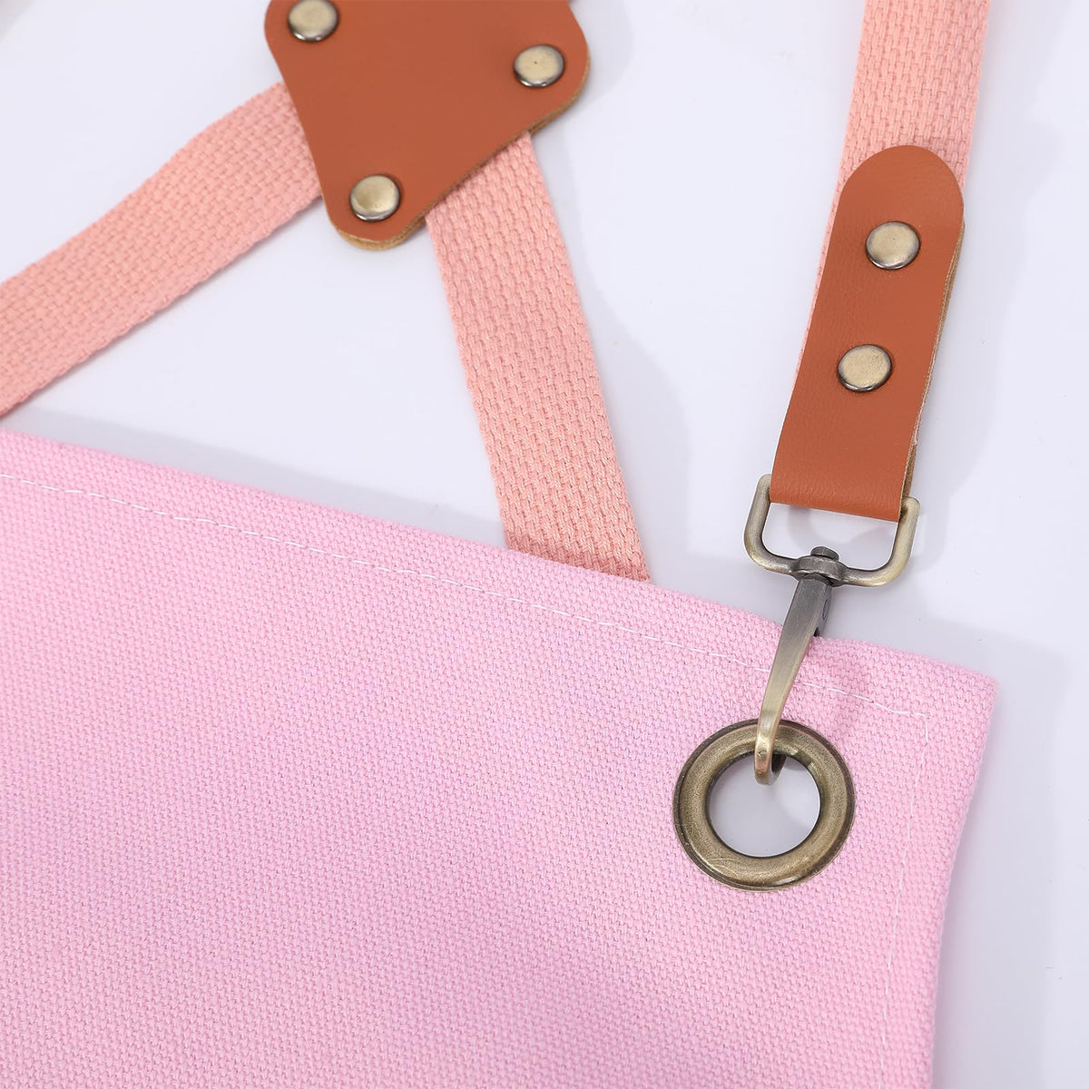 AFUN chef apron made from 16-ounce cotton canvas in light pink for durability