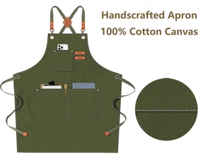 AFUN cross-back apron offers adjustable fit from M to XXL for comfort