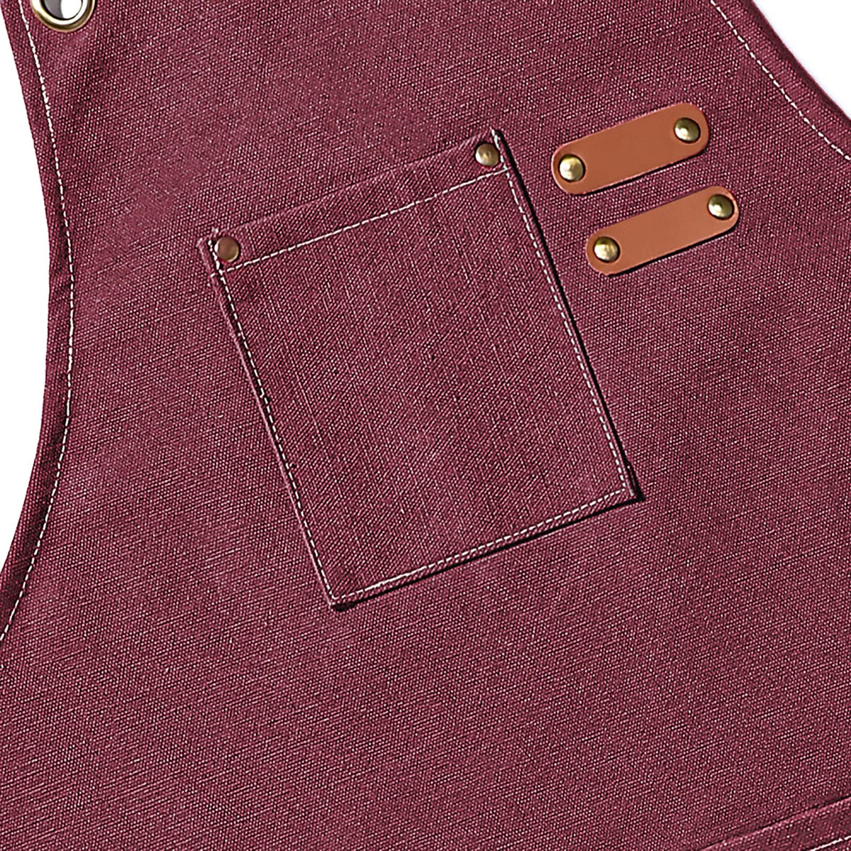 AFUN Chef Apron features reinforced rivets on pockets for lasting durability during heavy use.