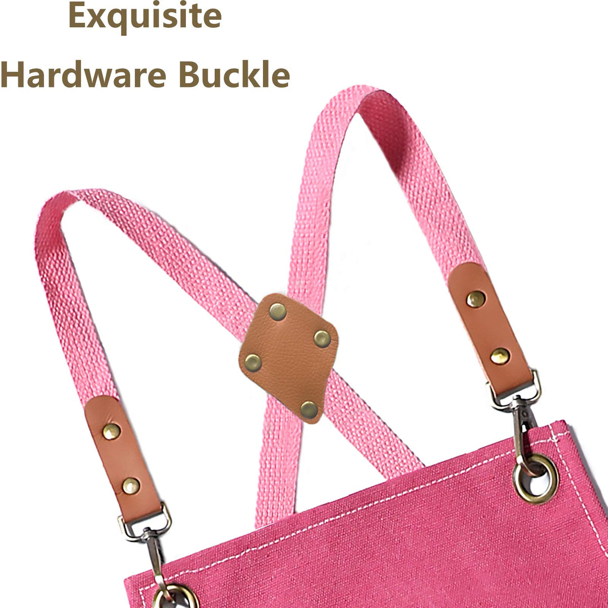 AFUN 100% cotton canvas pink apron for durable daily wear