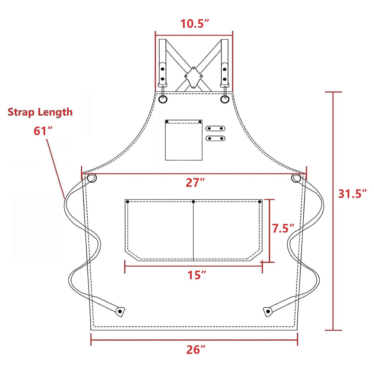 AFUN pink cross-back apron with adjustable straps for comfortable fit