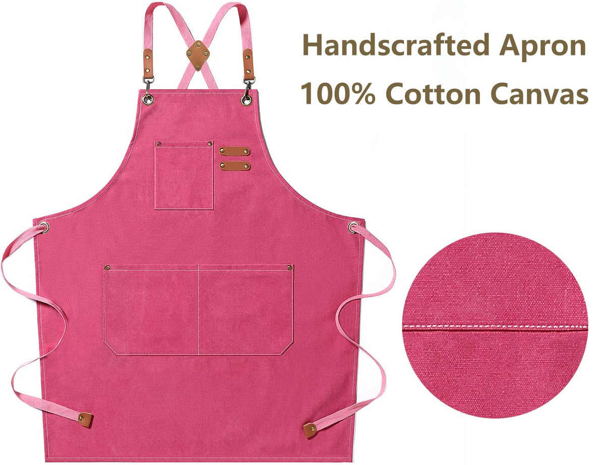 AFUN pink pottery apron ideal for pottery, painting, and crafts