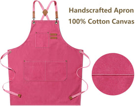 AFUN pink pottery apron ideal for pottery, painting, and crafts