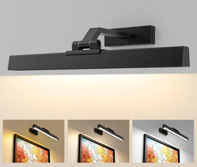 Afyuol 16in picture light highlights art with even brightness and no glare.