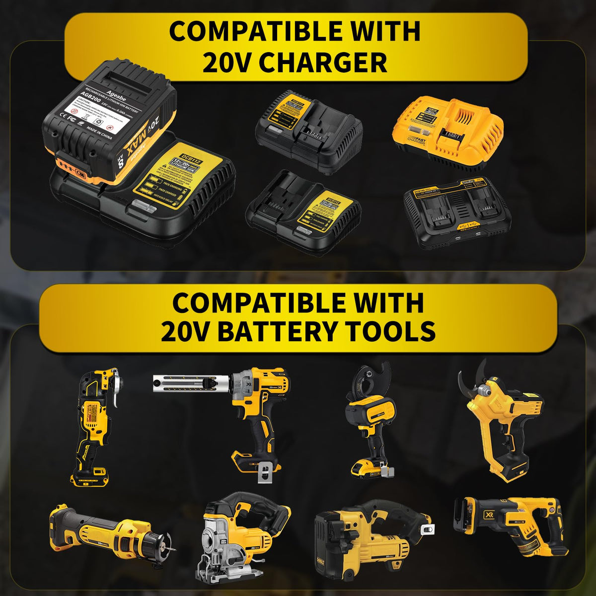 Ageabe battery in-use with DCD series tools for smooth operation.