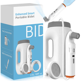 Ageroul portable bidet with LED display shows pressure and battery level for clear usage.