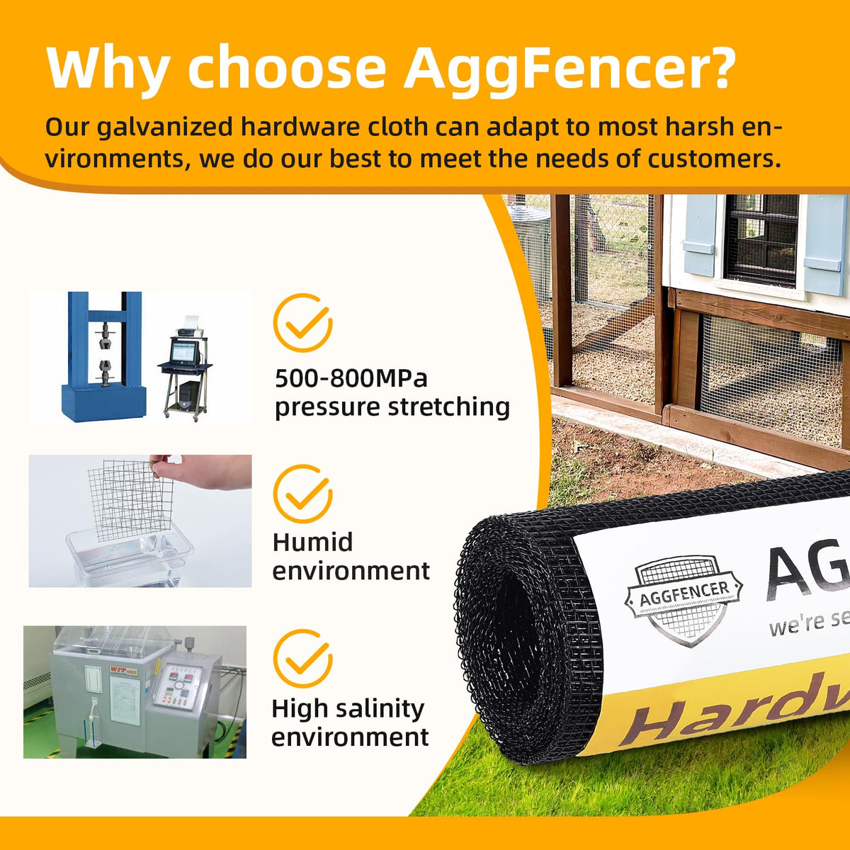 AggFencer chicken coop fence for secure poultry containment and garden borders.
