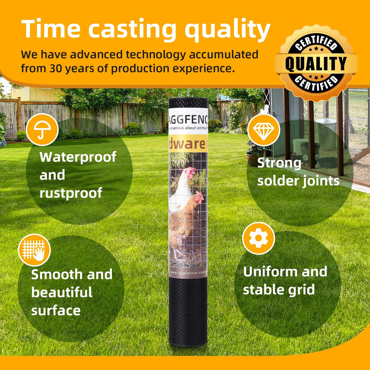 AggFencer galvanized core fencing resists corrosion in harsh environments.
