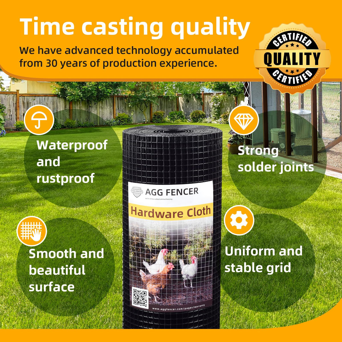 AggFencer galvanized mesh resists rust for outdoor longevity.