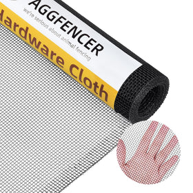 AggFencer hardware cloth 16x10 black PVC coating for durable outdoor fencing.
