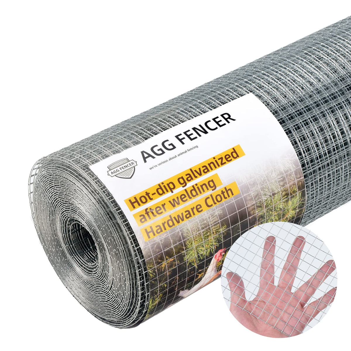 AggFencer hardware cloth half-inch mesh roll for sturdy garden fencing.