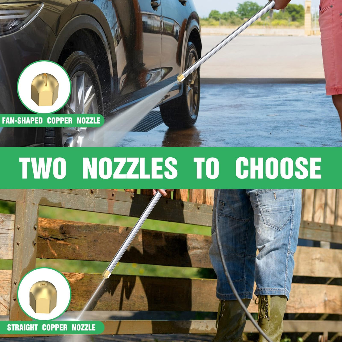 AgiiMan fan-nozzle broadens spray for deck cleaning efficiency.