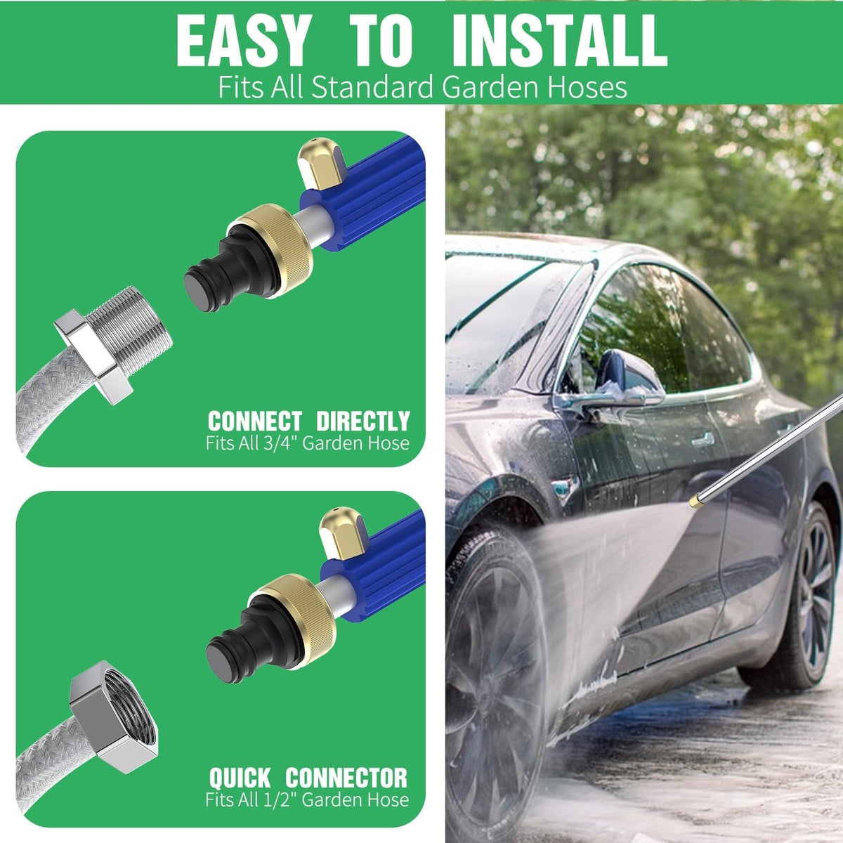 AgiiMan hose-quick-connectors enable fast, tool-free setup.