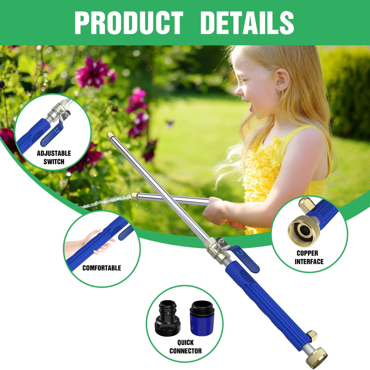 AgiiMan linear-nozzle provides a narrow spray for precise patio cleaning.
