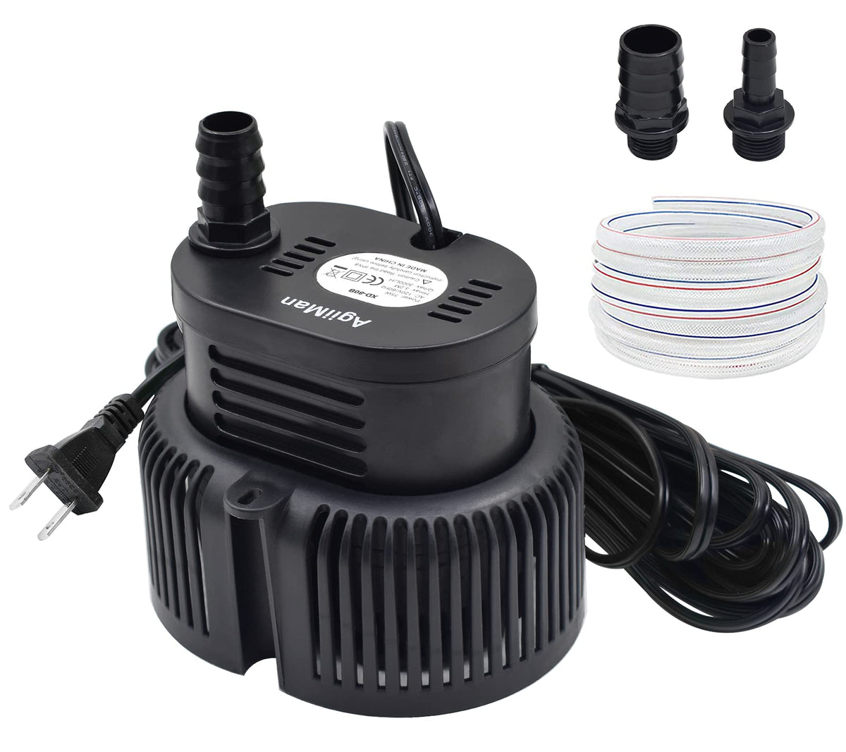 AgiiMan adapters included for compatible connections with hoses and garden hoses.